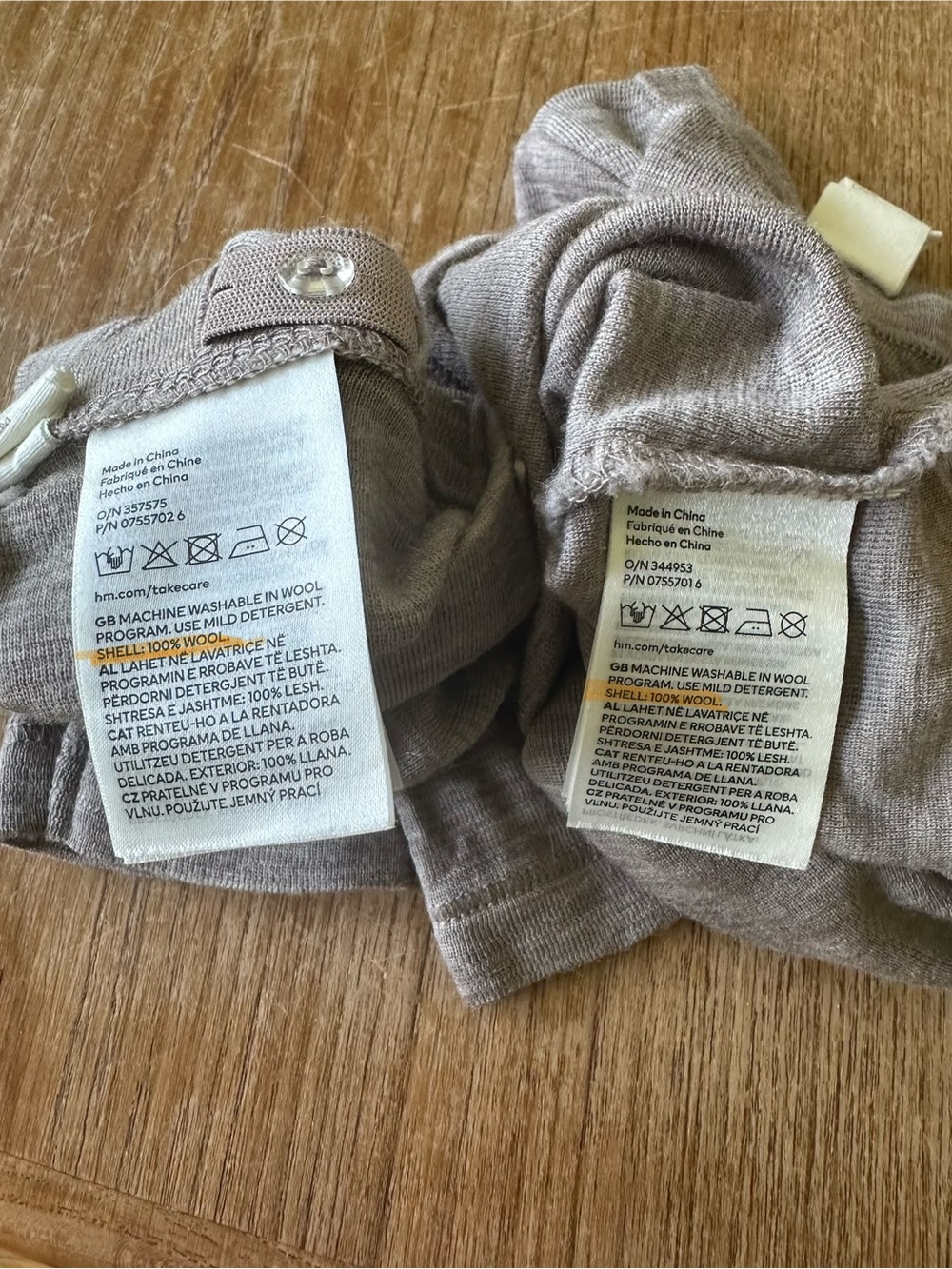 100% merino wool baby baselayers. H&M Tan size 3M - Picture 2 of 2